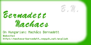 bernadett machacs business card