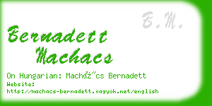 bernadett machacs business card